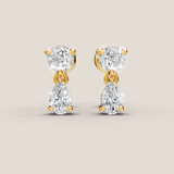 1.2ct TDW Capri minis round + pear diamond studs