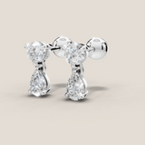 1.2ct TDW Capri minis round + pear diamond studs