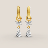 1.2ct TDW Lab diamond (Heart+Pear) Echo drop hoop - 14k gold