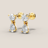 1.2ct TDW Capri minis round + pear diamond studs