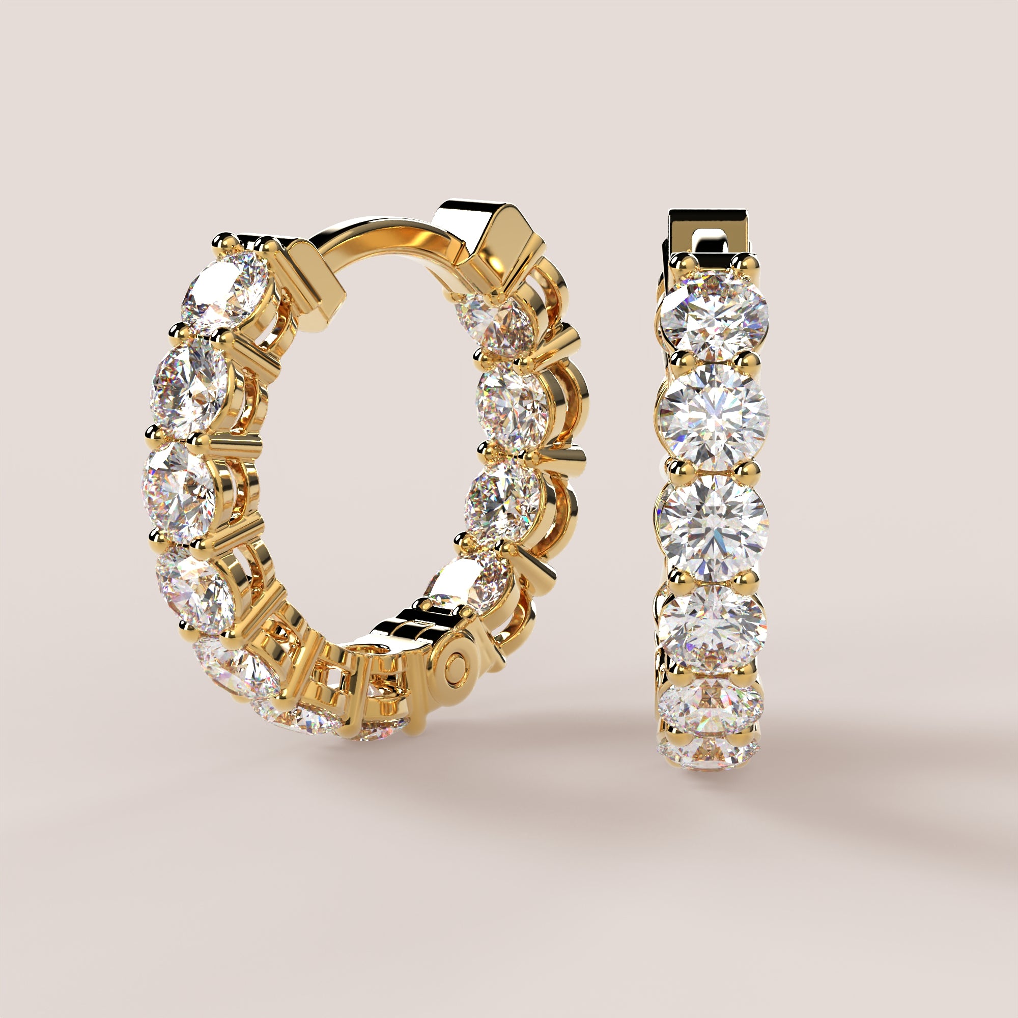3.3ct Lab-Grown Diamonds TW - Catalina Diamond Huggies Large – 14k Gold