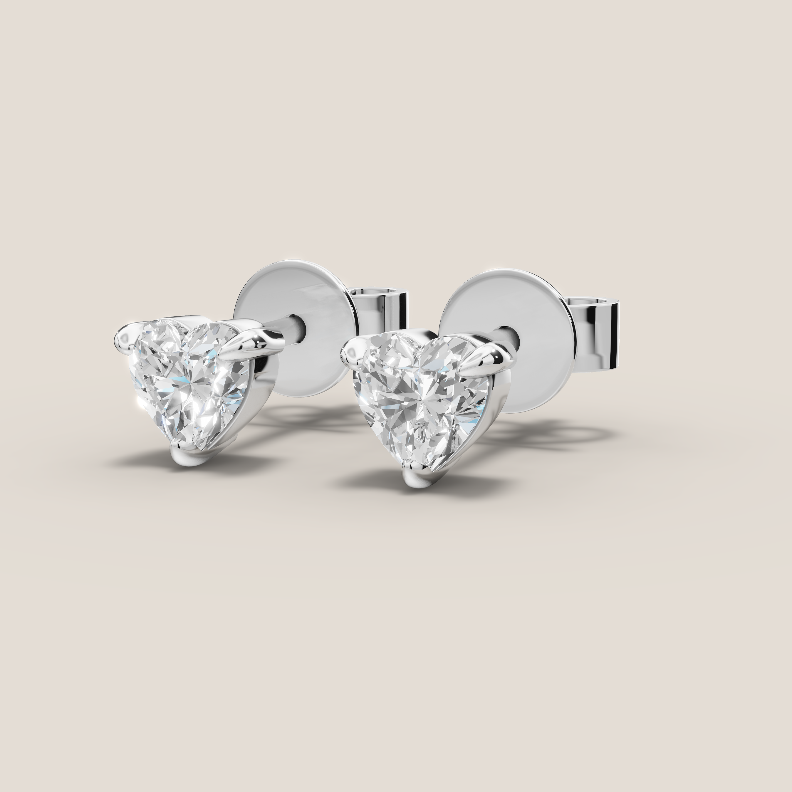 0.6ct TDW Capri minis Heart diamond studs