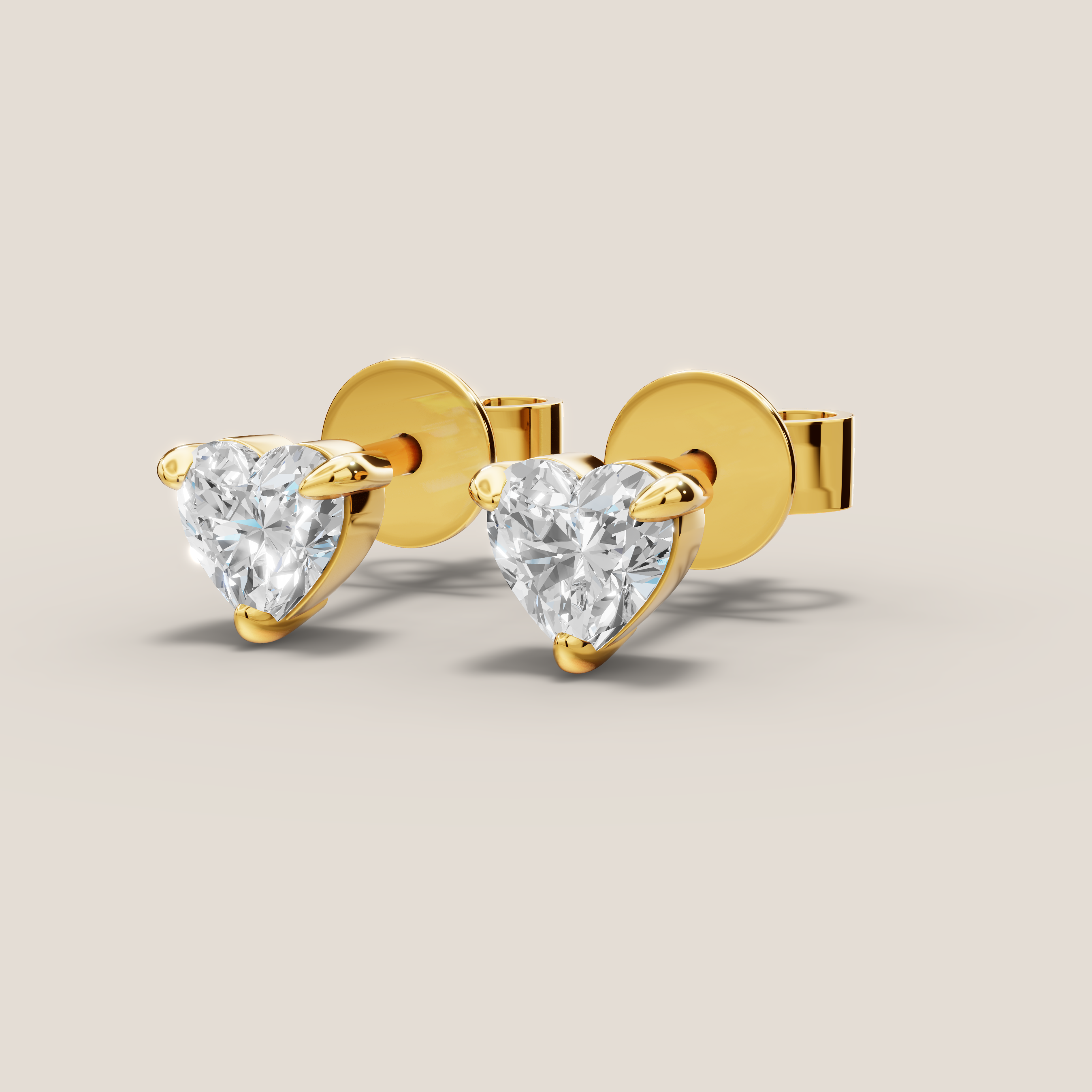 0.6ct TDW Capri minis Heart diamond studs