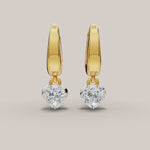 0.6ct TDW Heart Lab Diamond Huggie/ Drop Earrings