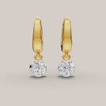 Lab Diamond Georgian cut huggie/ Drop earrings