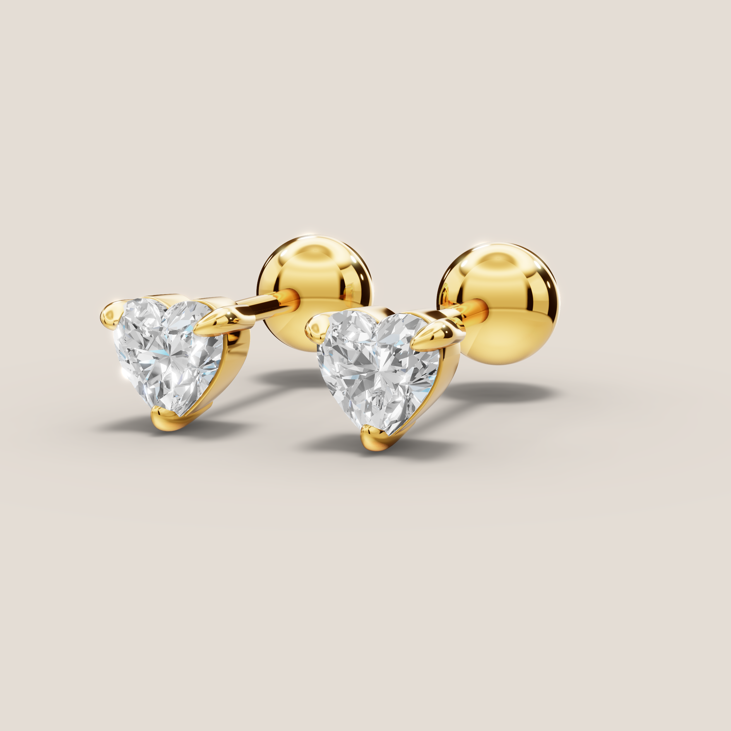 0.6ct TDW Capri minis Heart diamond studs